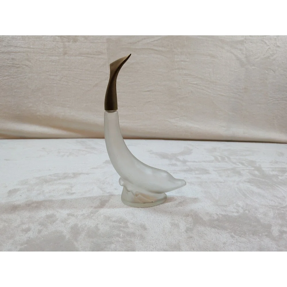 Vintage Avon Frosted Glass Dolphin‎ Decanter Skin So Soft Bath Oil Bottle 11